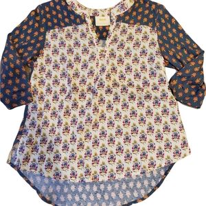 Anthropologie Maeve multi floral blouse.